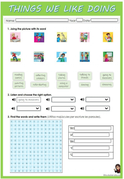 Things We Like .. Worksheet by lauladenalaura